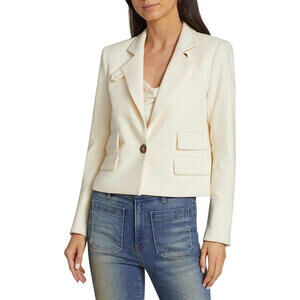 $648 NWT Veronica Beard Boon Ecru Ivory Blazer Jacket Size 4 Jacket Off White